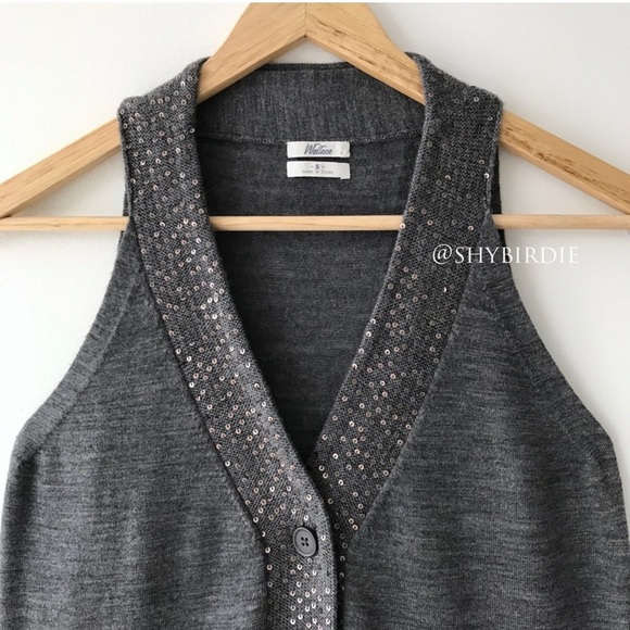 Madewell Wallace Sequin 100% Merino Wool Vest - Picture 1 of 15